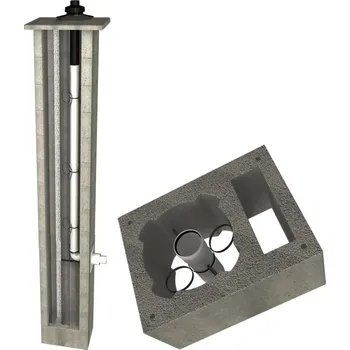 Komín CS komín PLAST jednoprůduch s ventilační šachtou 80 mm - 4,0 m