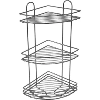Drátěná police Toro Koupelnová rohová polička 3 patra 31 x 58 x 23 cm