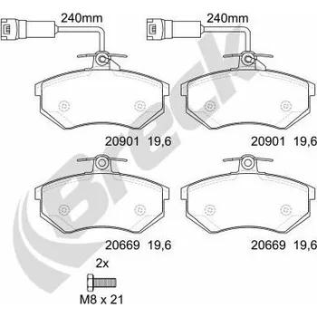 Brzdová destička Sada brzdových destiček, kotoučová brzda BRECK 20669 10 701 10