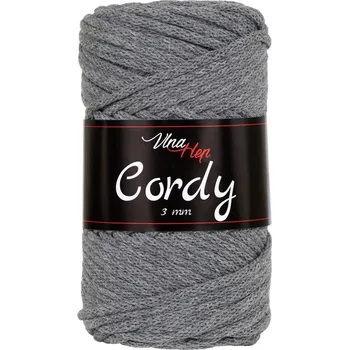 Vlna-hep Cordy šňůry 3mm - 8232 středně šedá