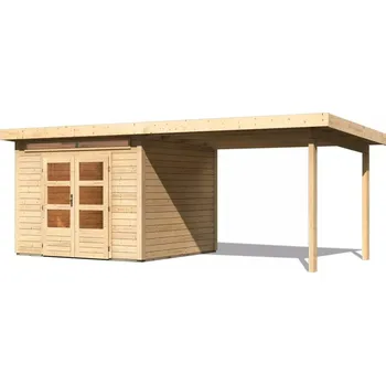 Zahradní domek LANIT PLAST Dřevěný domek KARIBU KANDERN 6 + přístavek 320 cm (82999) natur LG3614
