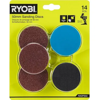 Brusný kotouč Sada brusných kotoučů Ryobi RADPS50, 50mm, 14ks