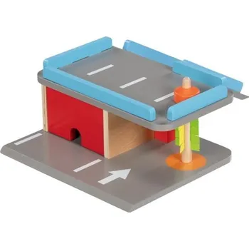 Dřevěná hračka Garáž dřevěná - Malý parkovací dům (Goki)