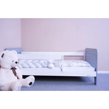 Dětská postel Dětská postel se zábranou New Baby ERIK 160x80 cm bílo-šedá