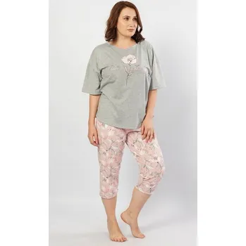 Dámské pyžamo Vienetta Secret Dámské pyžamo kapri Mariana šedé Barva: šedá, Velikost: XXL