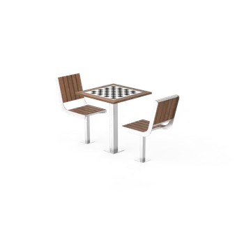 Šachy HTI Šachový set TCH110.00 Materiál konstrukce: ocel, Povrchová úprava: komaxit dle RAL, Typ použitého obložení: ash