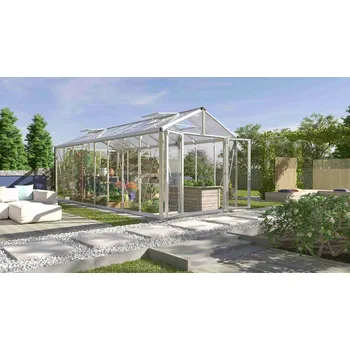 Skleník VITAVIA GARDEN Skleník VITAVIA ZEUS COMFORT 15700 sklo 3 mm + PC 10 mm stříbrný LG3720