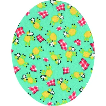 Nažehlovací záplaty oválky s potiskem - ovečky světle modré