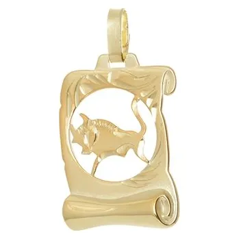 Přívěsek Stříbrný pozlacený přívěšek znamení býk STRZ0985BYKF