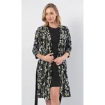 Vienetta Secret Dámský župan s noční košilí Motýli černý Barva: černá, Velikost: XL