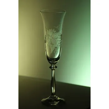 Sklenice sklenice 1ks na šampus angela 190ml s rytinou vinného hroznu - ručně ryté (broušené), dárková krabička