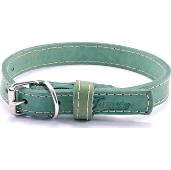 Obojek pro psa Tamer Kožený obojek STUBBY | Mini | zelený Šířka: 1 cm, Obvod krku: 21 - 26 cm