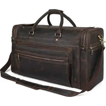 Sportovní taška Velká cestovní taška vintage s prošíváním 17 palců Barva (Varianta): tmavě hnědá