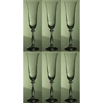 Sklenice sklenice na šampus 6ks angela 190ml s rytinou korale - ručně ryté (broušené)