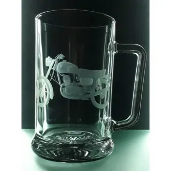 Sklenice půllitr Jawa california - ručně ryté (broušené) dárek pro motorkáře s vaším jménem