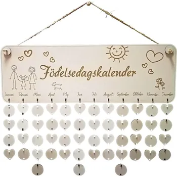 Party dekorace VypálímTi.cz Dřevěný rodinný kalendář na zeď (SE) 1 45cm