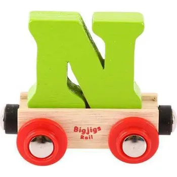 Vláček a vláčkodráha Bigjigs Rail Vagónek dřevěné vláčkodráhy Písmeno N