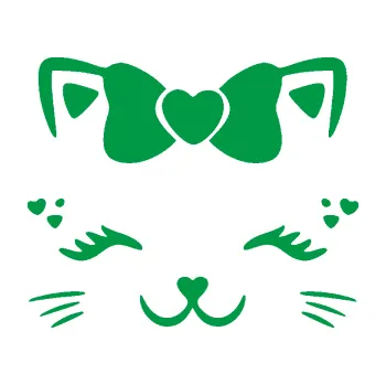 Samolepící dekorace Kočka 039 s mašličkou (12 - zelená) SAMOLEPKA NA AUTO, NÁLEPKA, FÓLIE, POLEP, TUNING, VLASTNÍ TEXT, TISK, AUTOSAMOLEPKY.cz, POLEPY, OBRÁZEK, LOGO, 3D STICKERS