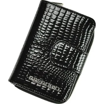 Peněženka Lesklá černá kožená peněženka Gregorio GF115