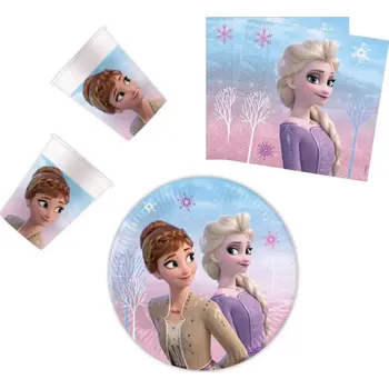 Party nádobí Párty set Frozen II Wind kelímky, talíře, ubrousky 36 ks