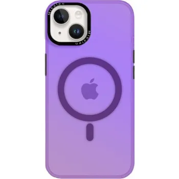 Pouzdro na mobilní telefon Měňavý kryt s rámečkem kolem čoček a MagSafe pro iPhone 14 - fialový