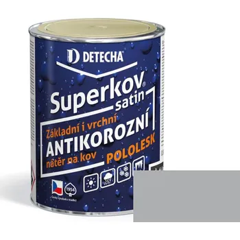 barva na kov Detecha SUPERKOV SATIN 0,8kg šedý (pastelový) RAL 7040