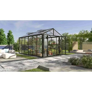 Skleník VITAVIA GARDEN Skleník VITAVIA ZEUS COMFORT 11900 sklo 3 mm + PC 10 mm černý LG3714