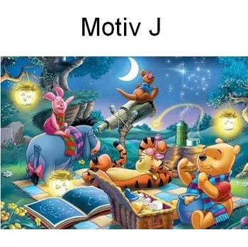 Diamantové malování Čína Diamantové malování - Medvídek Pú (kulaté diamanty) Motiv: J, Rozměr: 20x30 cm