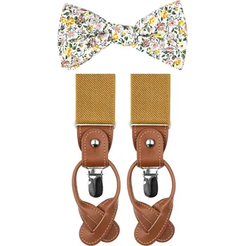 Kravata Bubibubi Motýlková sada Marigold s kšandami