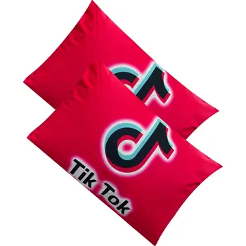 Povlak na dekorativní polštářek Numberoplus Povlak na polštář 40x60cm -Tiktok Červené