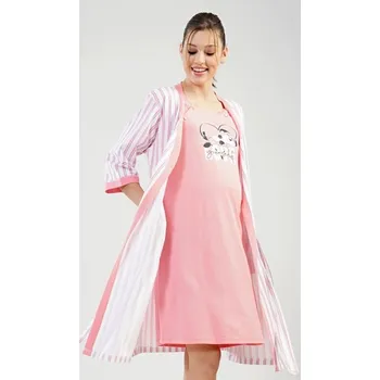 Dámský župan Vienetta Secret Dámský župan s mateřskou košilí Lucie lososová Barva: lososová, Velikost: XXL