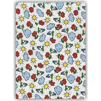 Nažehlovací záplaty s potiskem velké - domečky - sáček