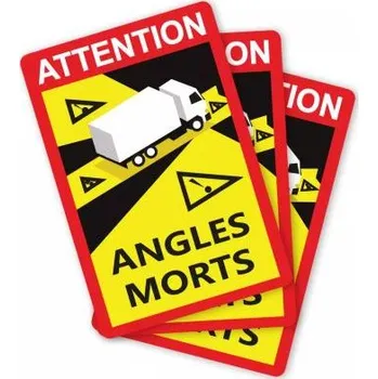 Parkovací asistent Výstražná samolepka mrtvý úhel ANGLES MORTS, 3ks, DVS STICKER