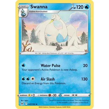 Sběratelská karetní hra Pokémon karta Swanna 047/196 - Lost Origin