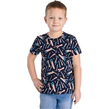 Chlapecké tričko Bettymode Dětské tričko NÁŘADÍ krátký rukáv černé, 122