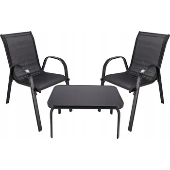 Zahradní sestava Set zahradního nábytku Stylo FIESTA2 (stůl, 2 židle) - černá