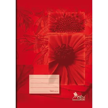 Sešit Notes Školní sešit A5/544e 40 listů linkovaný červený/skalničky