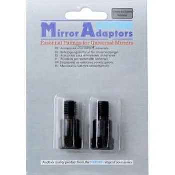 Zrcátko pro motocykl Redukce závitu zp. zrcátek M10 na M10 levostranný, OXFORD (černá, pár, 1x redukce a 1x levostranný závit)