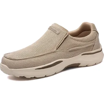 Pánské mokasíny Pohodlné a prodyšné loafers pánské nazouvací boty plátěné Barva: Khaki, Velikost: 41