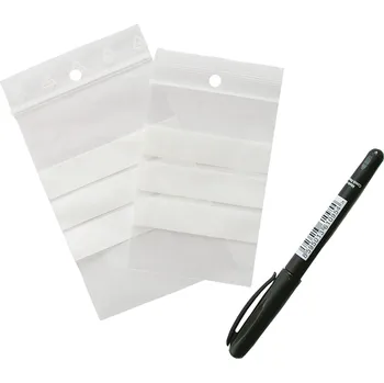 Obalový materiál 100 ks - Sáček rychlouzavírací PE 100x150/0,05 s bílými pruhy