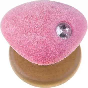 Čumáček plyšový, růžový s kamínkem - 3 cm