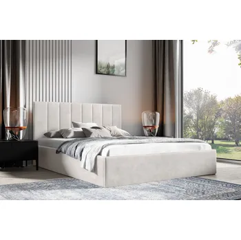 Postel Eka Čalouněná postel LENY 90x200 cm Barva látky Trinity: (2317) Oranžová, Úložný prostor: Bez úložného prostoru