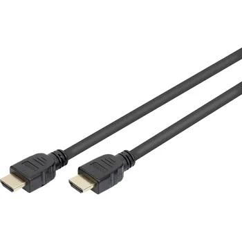Audio kabel Digitus HDMI kabel Zástrčka HDMI-A, Zástrčka HDMI-A 1.00 m černá AK-330124-010-S 8K UHD, pozlacené kontakty, stínění pletivem, kompletní stínění, stíněný,