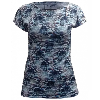 Dámské tričko Dámské tričko s přinechaným rukávem Perleťové kvítky XL