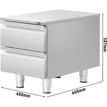 Kuchyňská skříňka G.Gastro Zásuvková skříňka - nerezová ocel - 400x560mm - 2 zásuvky