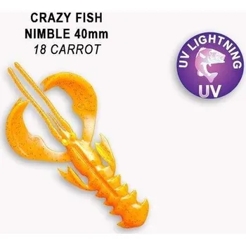 Gumová nástraha Crazy Fish Nimble 4cm 18 Carrot (9ks)