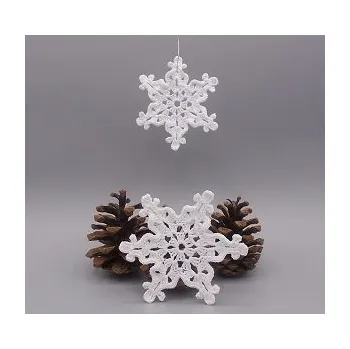 Vánoční ozdoba Háčkovaná vánoční ozdoba - vánoční vločka 8 cm (Vločka 8 cm)