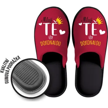 Žertovný předmět Dárkové papuče Miluji Tě dámské