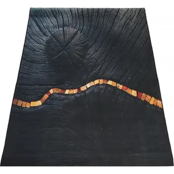 Koberec Jednoduchý černý koberec se zajímavým detailem Šířka: 120 cm | Délka: 180 cm