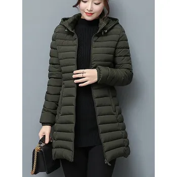 Dámský kabát Dámský zimní prošívaný kabátek s kapucí Barva: tmavě zelená, Velikost: XXXL